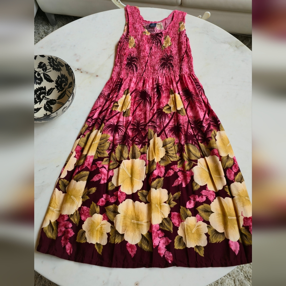 NWT Hibiscus Collection Pink Floral Sundress O/S